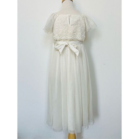 MONSOON Kids Girls 7/8 Lace Appliqué Beaded Dress - Picture 3 of 9